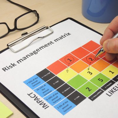 Identifying critical risk in a risk management matrix with the purpose of changing them.